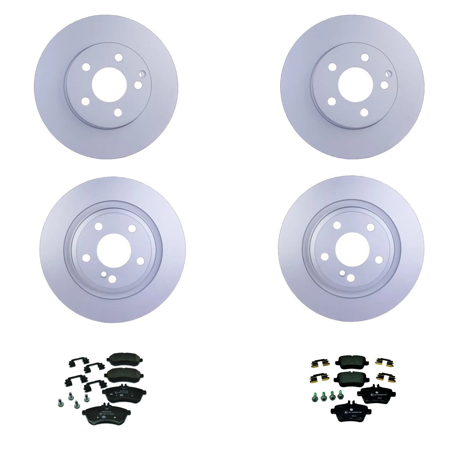 Set of 4 Hella Low-Met Disc Brake Pads for Mercedes R172 SLK250 (2012–2013)