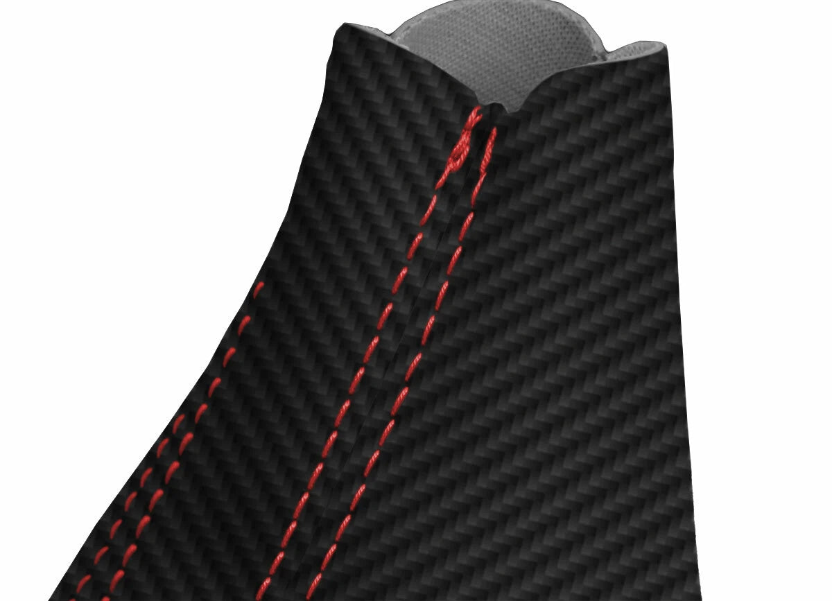 E Brake Boot Cover for BMW E60 (2004–2010) Carbon Fiber Black Red Stitch