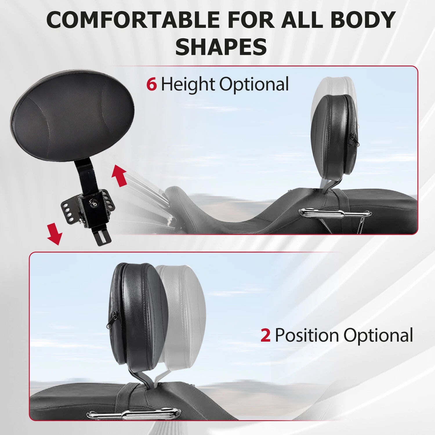Backrest Pad for Harley Touring Road Street Glide (1997-2025)