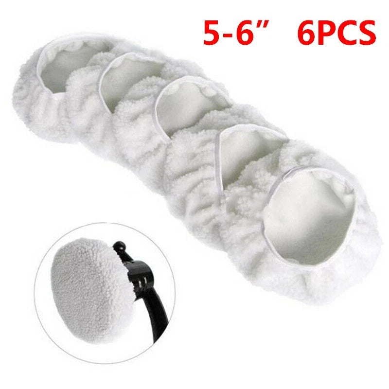 Set of 6 Polishing Bonnet Pads for Car Polisher (5-6 Inch)