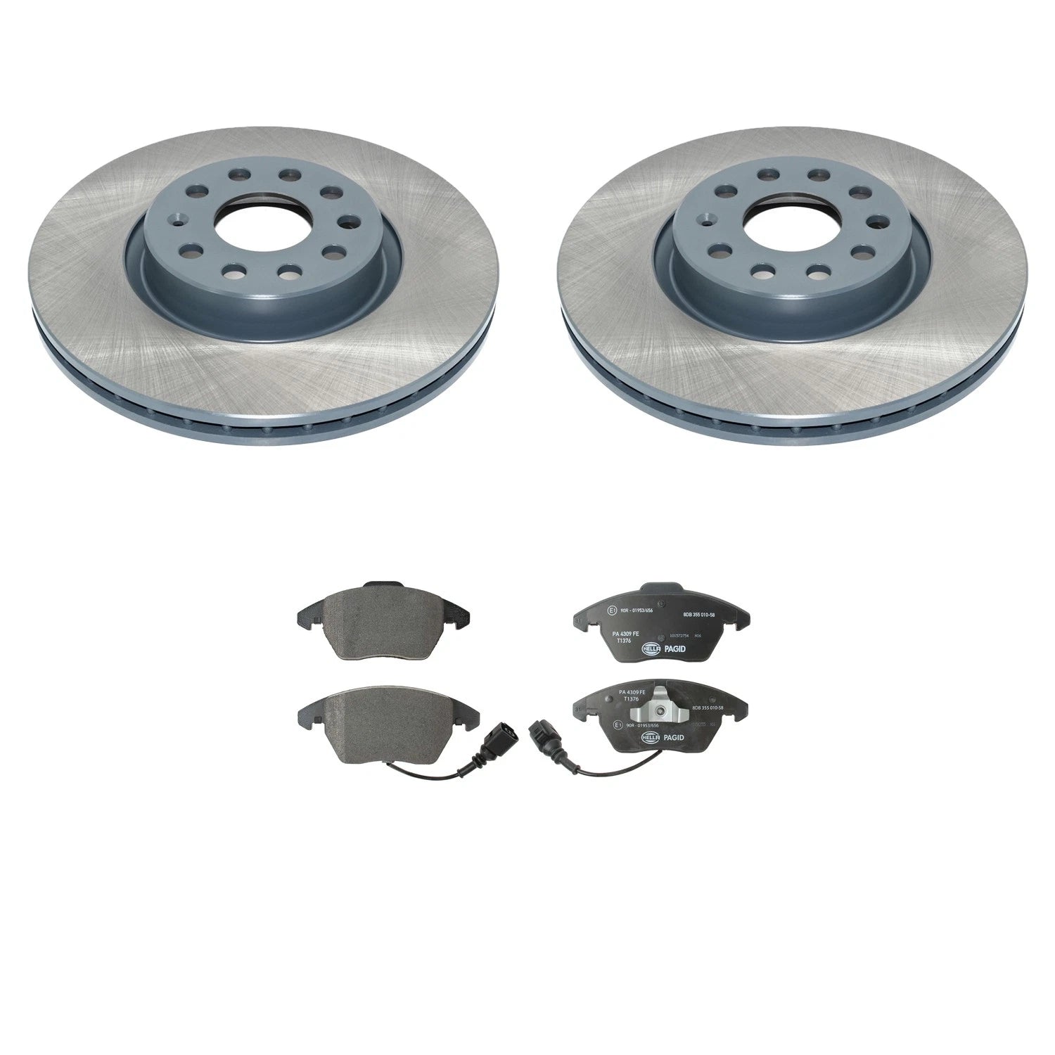 DuraGo Front Rotors & Low-Met Disc Brake Pads Kit for Audi A3 Quattro (2006–2013)