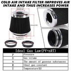 3" Cold Air Intake Cone Filter for High Flow Performance