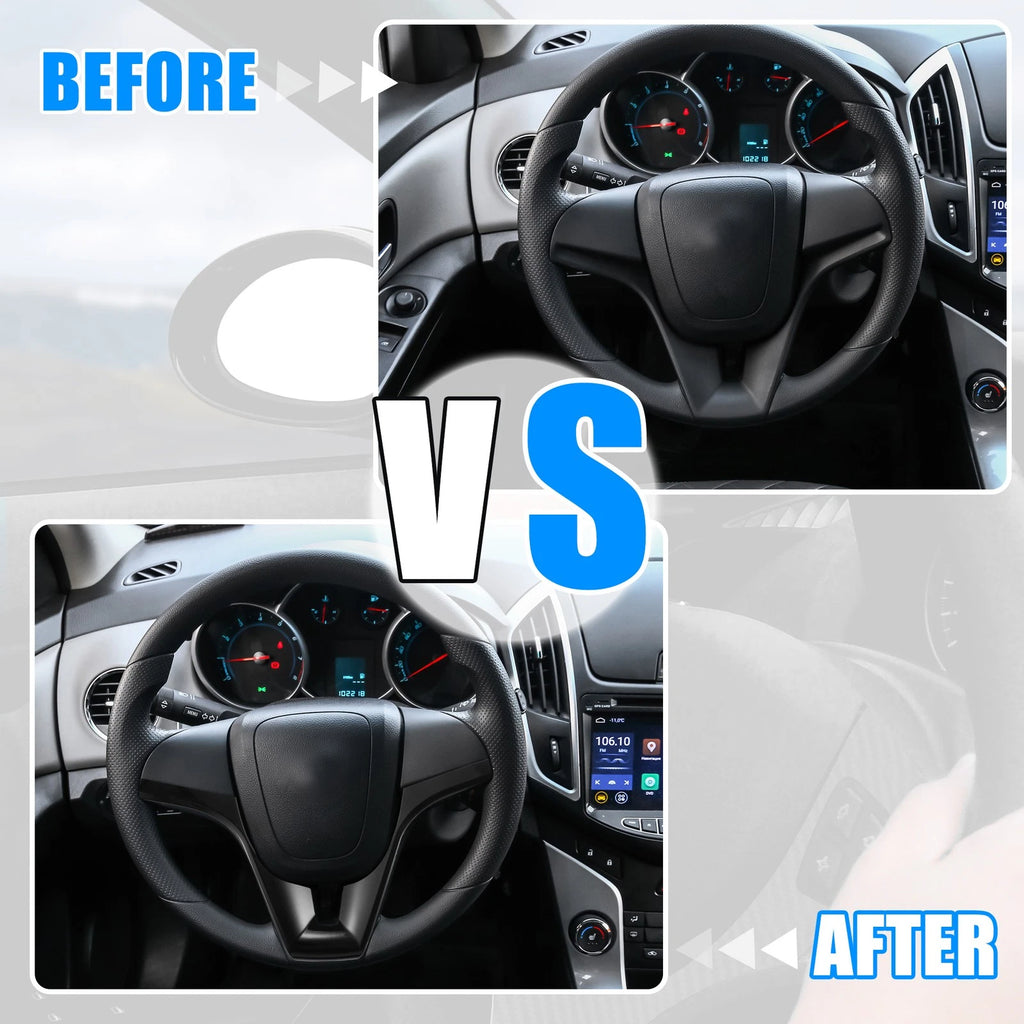 Steering Wheel Cover Trim for Chevrolet Cruze (2010–2015) Black ABS Plastic