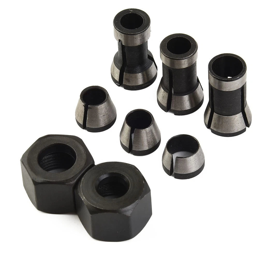 Set of 6 Router Bit Collet Chuck Adapter for Engraving Trimming Machine