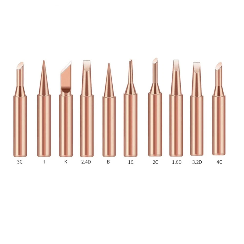 Set of 10 Copper Soldering Iron Tips for 900MT Soldering Station