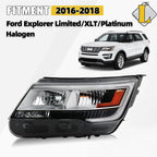 Headlight w/ LED DRL for Ford Explorer (2016–2018) Left Side
