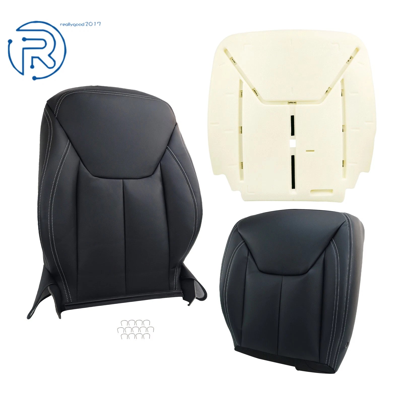 Set of 2 Driver Bottom & Top Seat Covers and Foam for Jeep Wrangler (2013–2017)