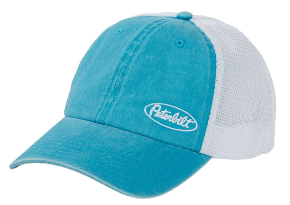 Pigmented Dye Criss Cross Mesh Ponytail Hat for Peterbilt Trucks
