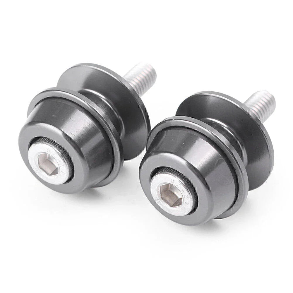 8mm Grey Swingarm Spools for Suzuki GSR750 GSX1300 GSXR600 SV1000 SV650 (2011-2019)