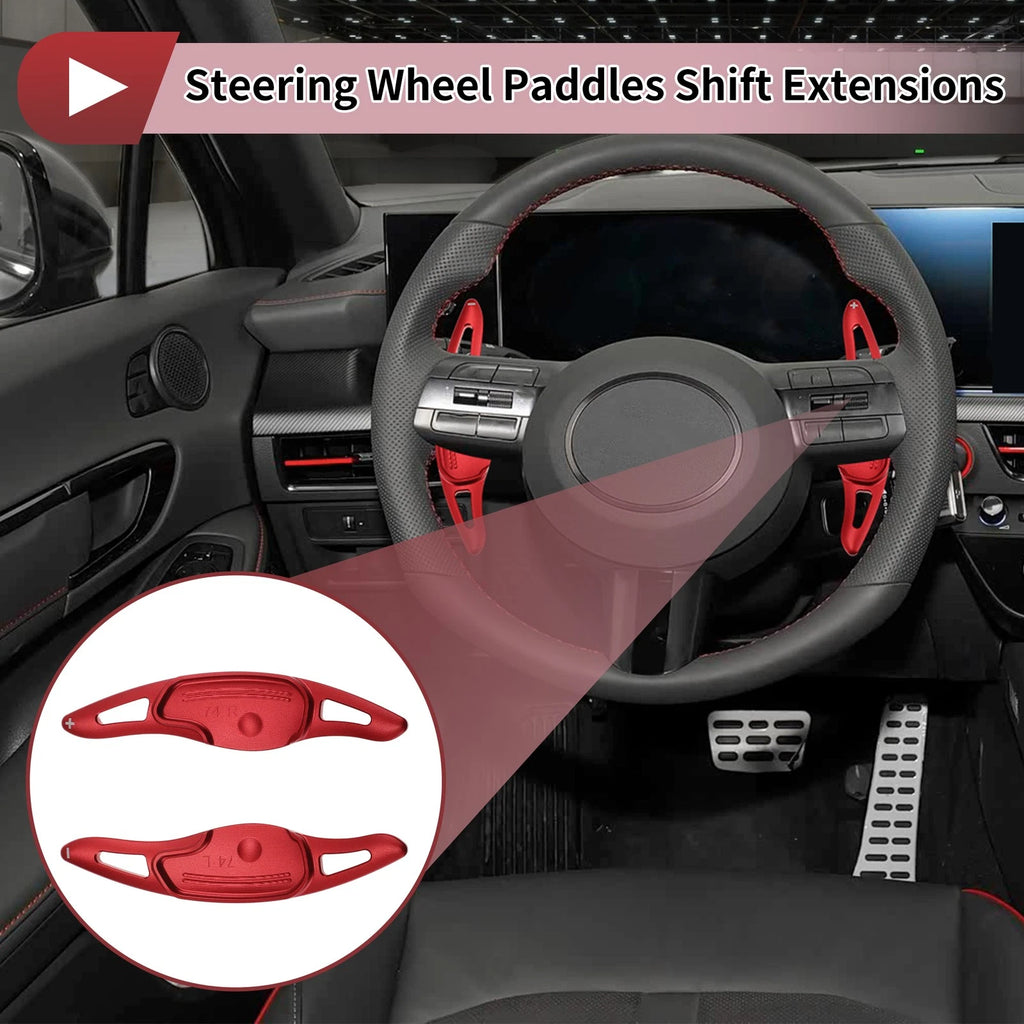 Red Aluminum Alloy Steering Wheel Shift Paddles for Hyundai Sonata (2015–2020)