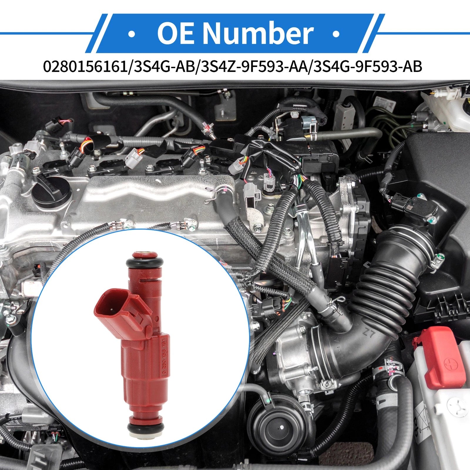 1 pc Fuel Injector No.0280156161/3S4G-AB for Ford Escape (2004–2006)