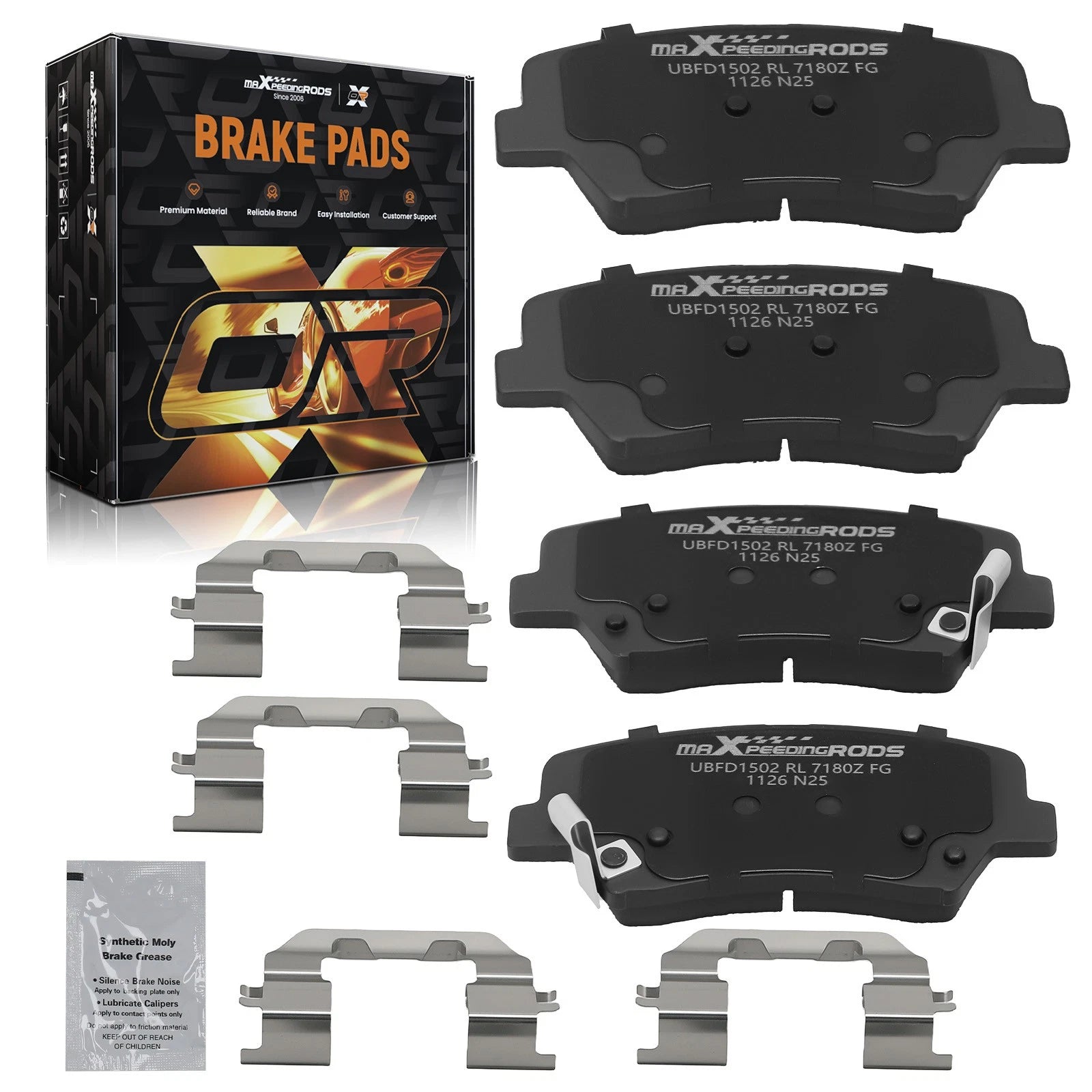 Front Ceramic Brake Pads Set for Kia Forte/Forte Koup/Forte5 (2014–2016)