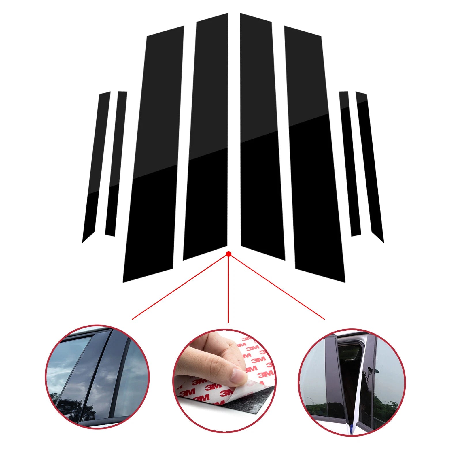 Window Pillar Post Molding Cover Trim for Honda Civic Sedan (2012-2015)