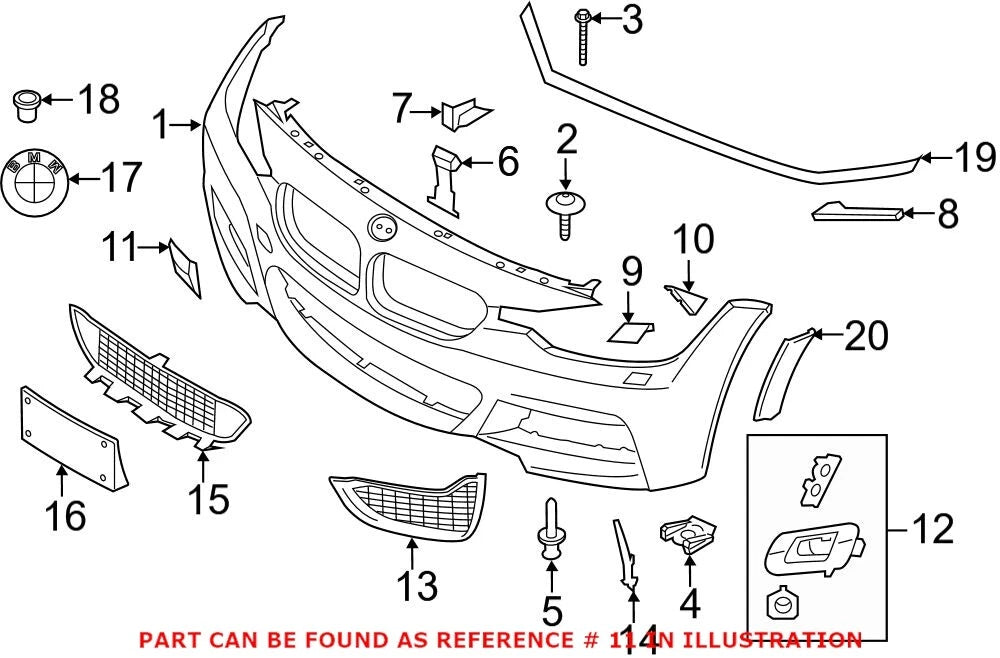 Front Tow Hook Cover for BMW F80 F82 F83 (2012–2019)