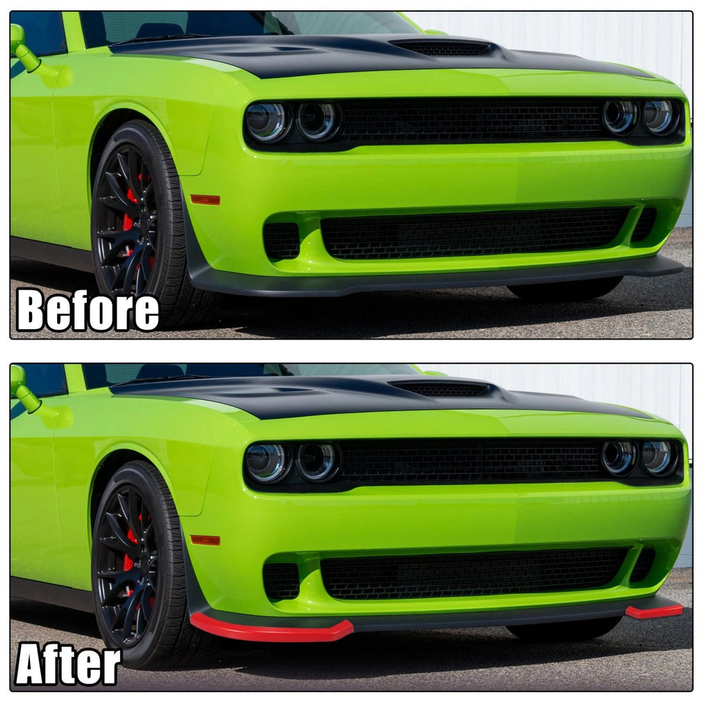 Pair Front Bumper Lip Splitter Protector for Dodge Challenger Hellcat (2015–2021)