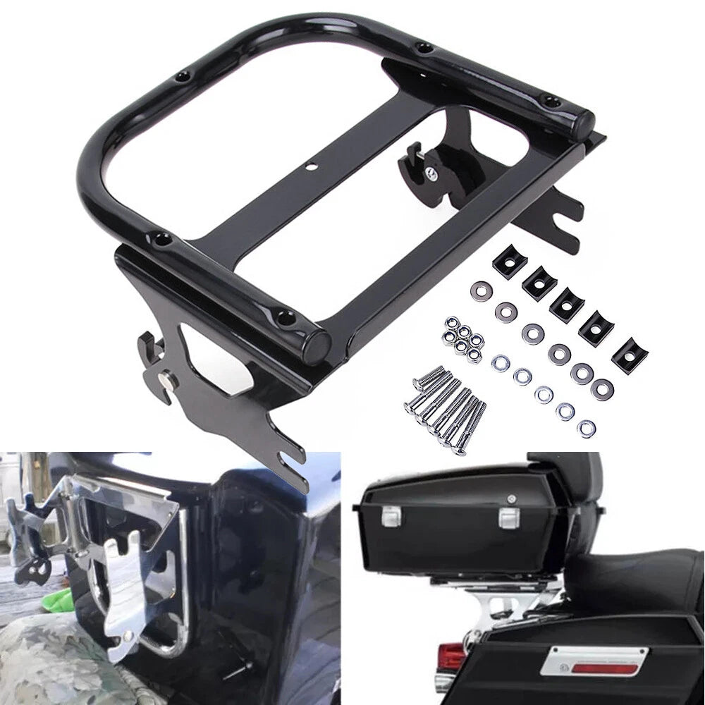 Detachable Two-Up Tour Pack Mount Luggage Rack for Harley