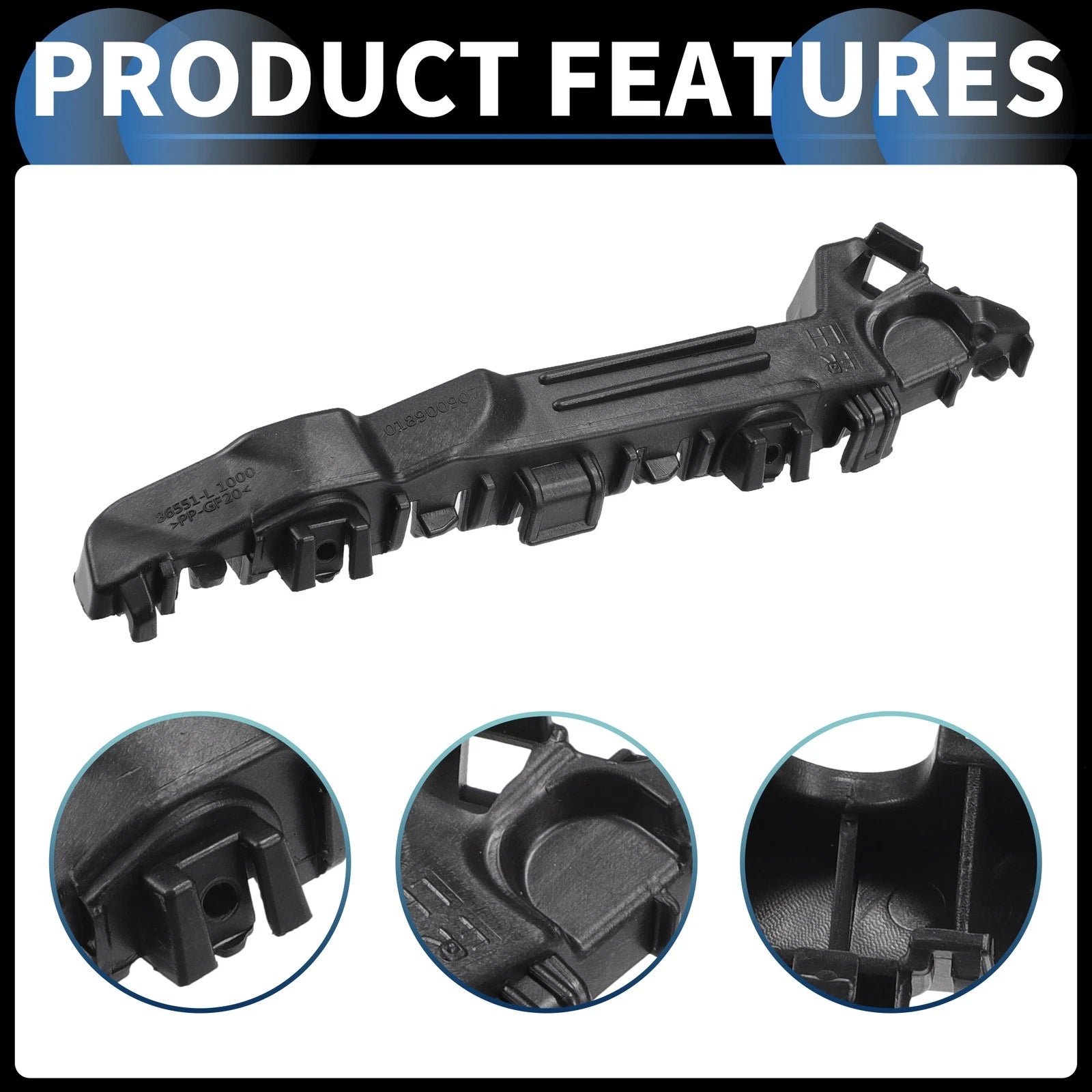 1 Pair Front Bumper Retainer Bracket No. 86551L1000 for Hyundai Sonata (2020–2023)