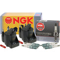 NGK DIS 2 Ignition Coil & 4 V-Power Spark Plugs for Chevy GMC Pontiac (1995–2005)