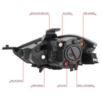 Headlight Lamp for Dodge Dart (2013–2016) Right Amber Black Housing