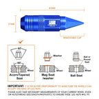 20Pcs M12x1.25 Acorn Lug Nuts for Universal Fit (Open/Closed End, Blue)