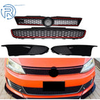 Set of 4 Front Bumper Grilles with Bezels for VW Jetta (2011–2014)