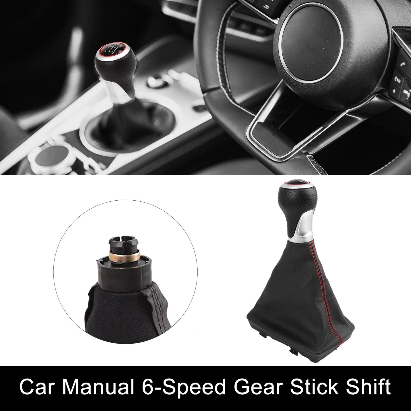 6-Speed Manual Gear Shift Knob Lever w/ Cover for Audi A3 S3 (2013–2020)