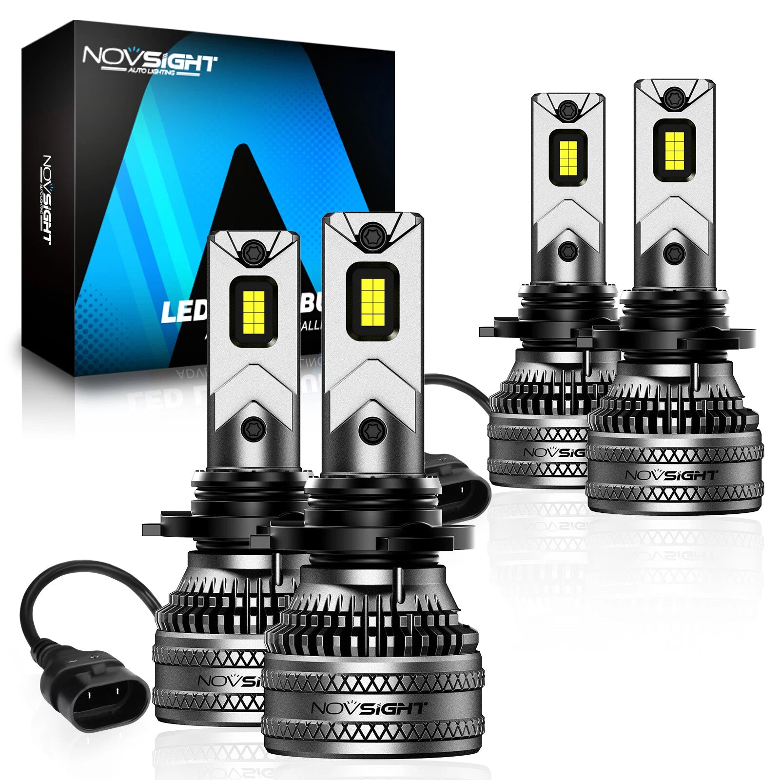 2X NOVSIGHT 9005 9006 LED Headlight Bulbs 40000LM 6500K for HB3 HB4