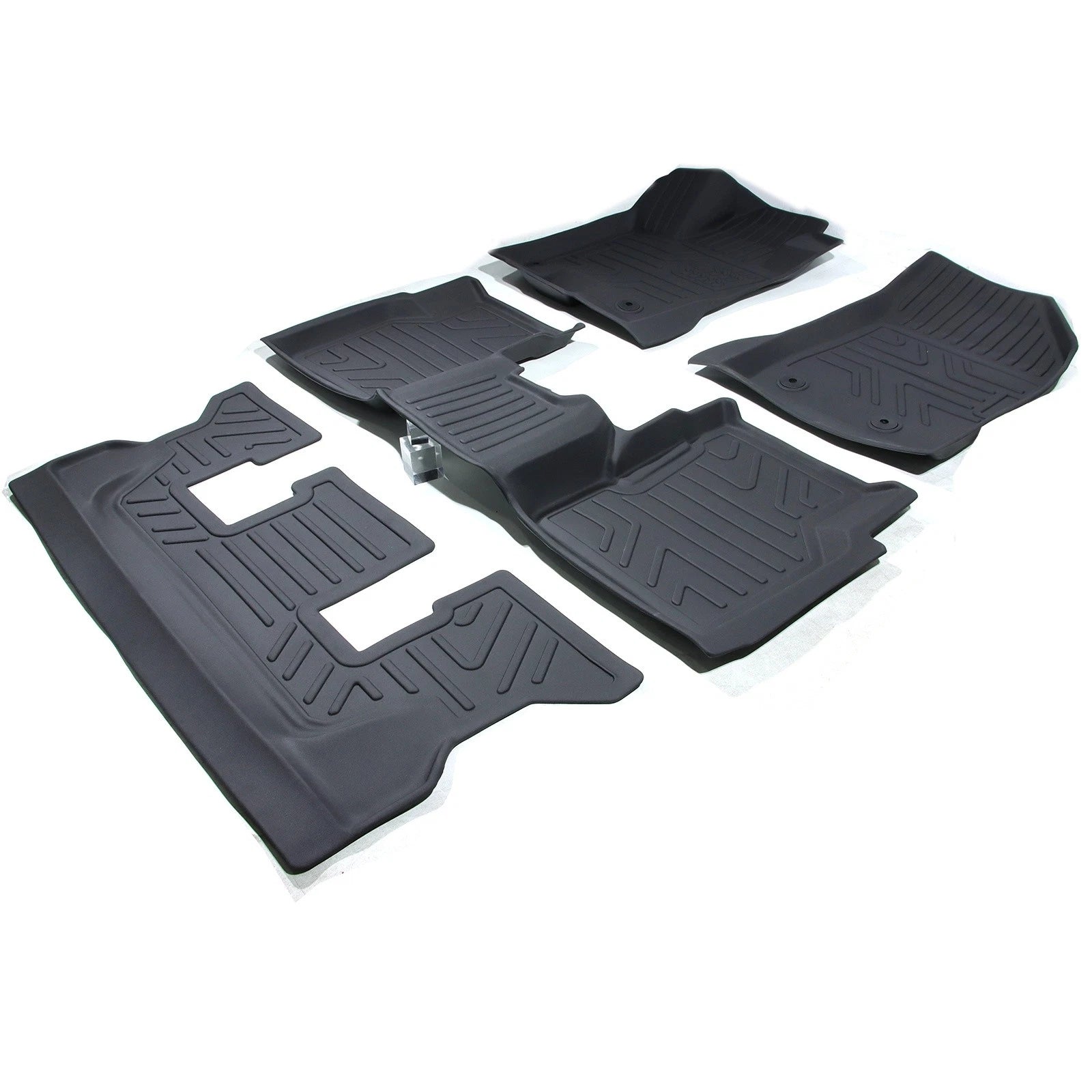 Set of 3 Row Floor Mats for Jeep Commander (2022–2026) TPE Rubber All Weather