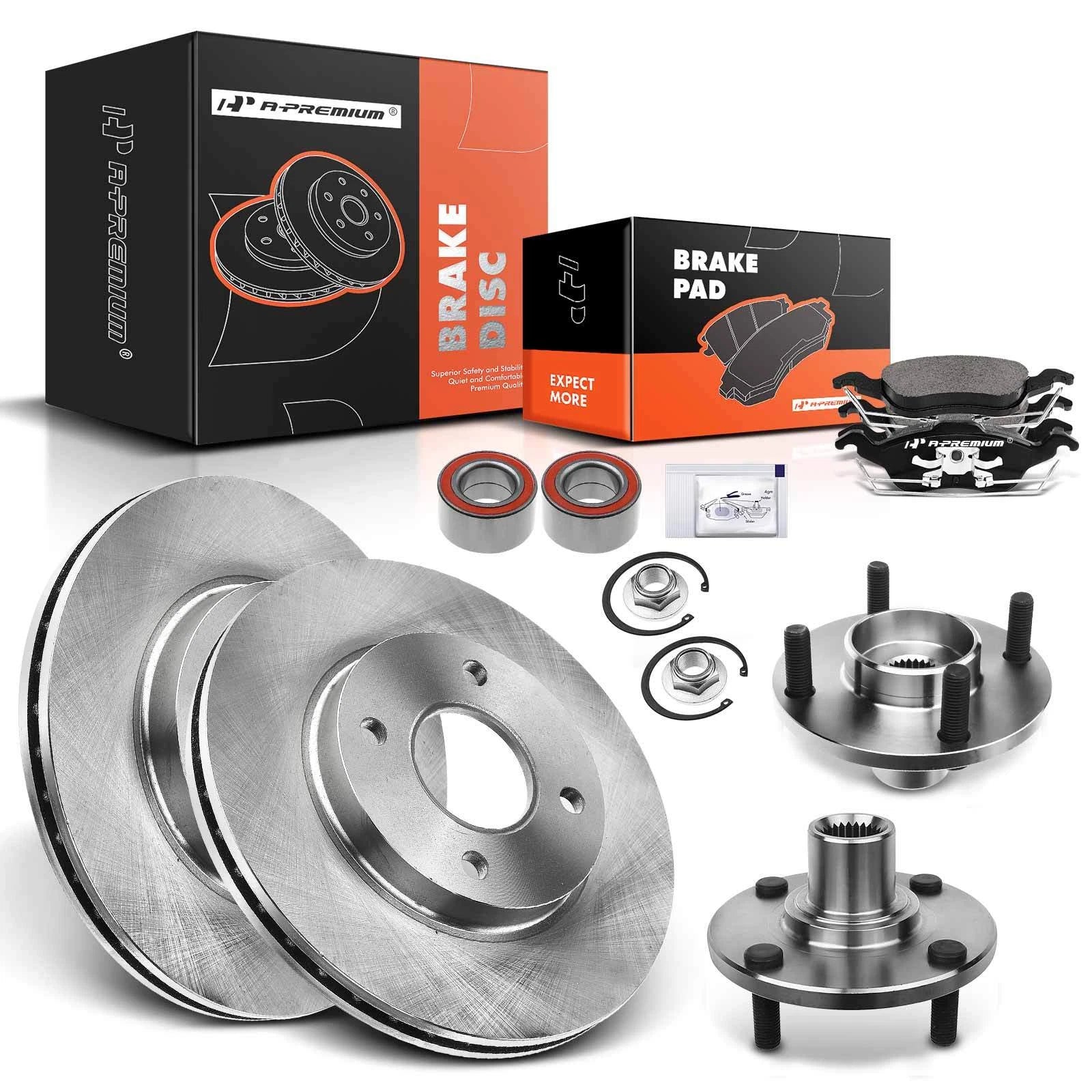 Front Disc Brake Rotors & Pads Set for Ford Focus (2000–2004)