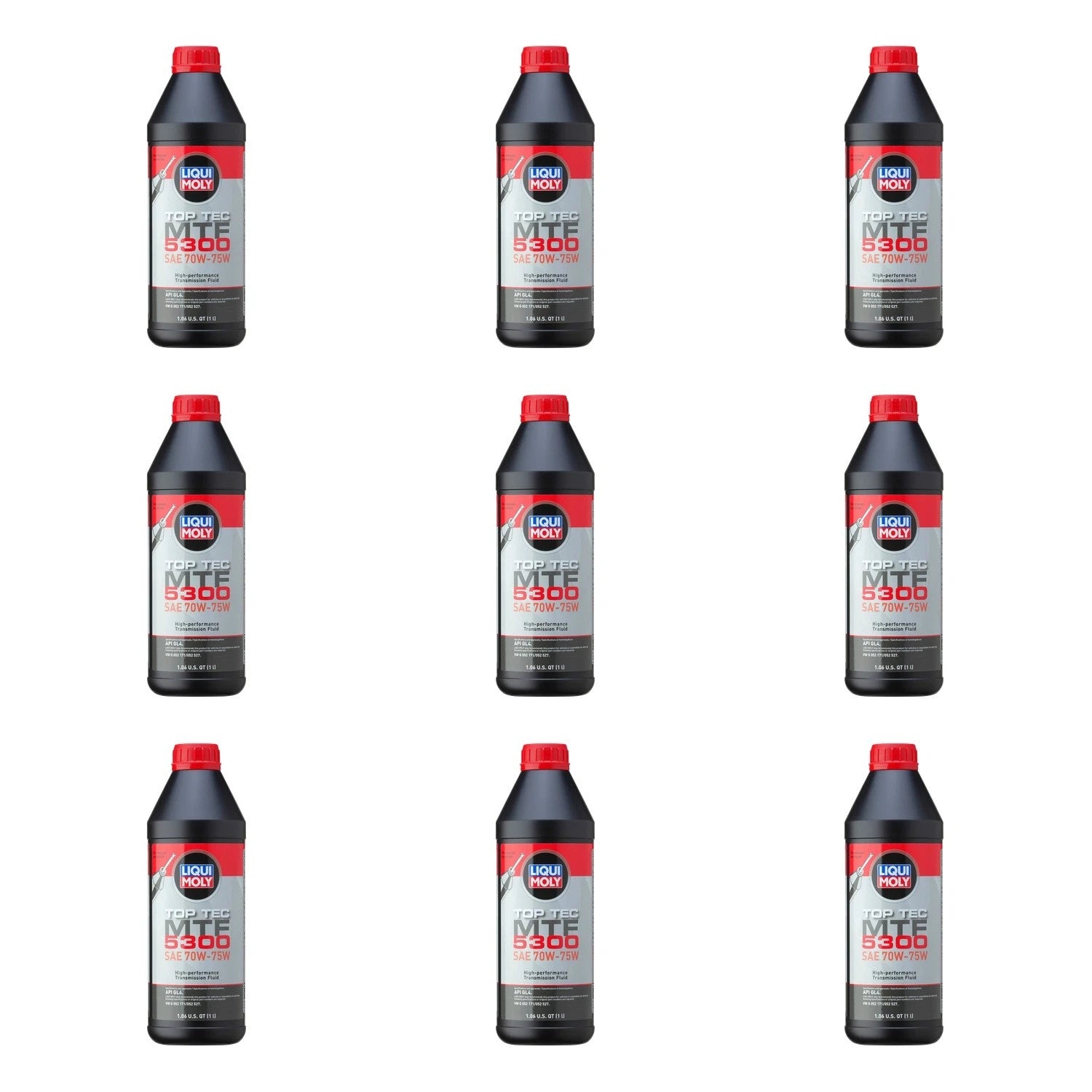 Set of 9 Liqui Moly Top Tec MTF 5300 70W-75W Gear Oil (9L)