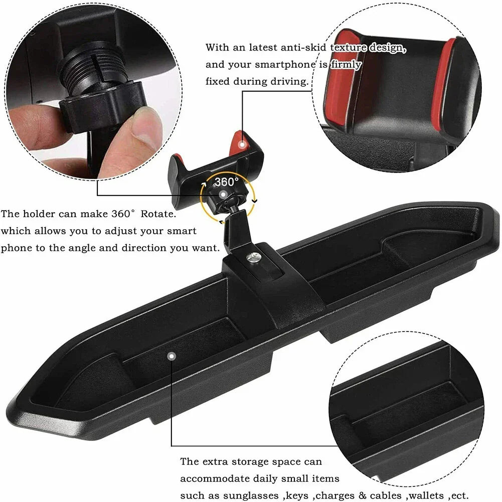 Dash Tray Phone Holder with Storage Box for Jeep Wrangler JL (2018-2023)