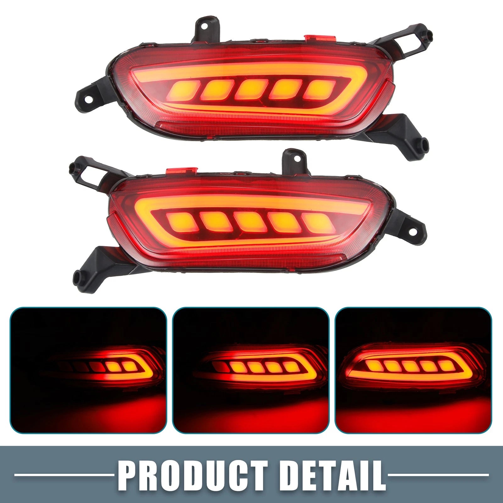 LED Rear Bumper Reflector Turn Signal Brake Light for Mazda CX-3 (2016–2017)