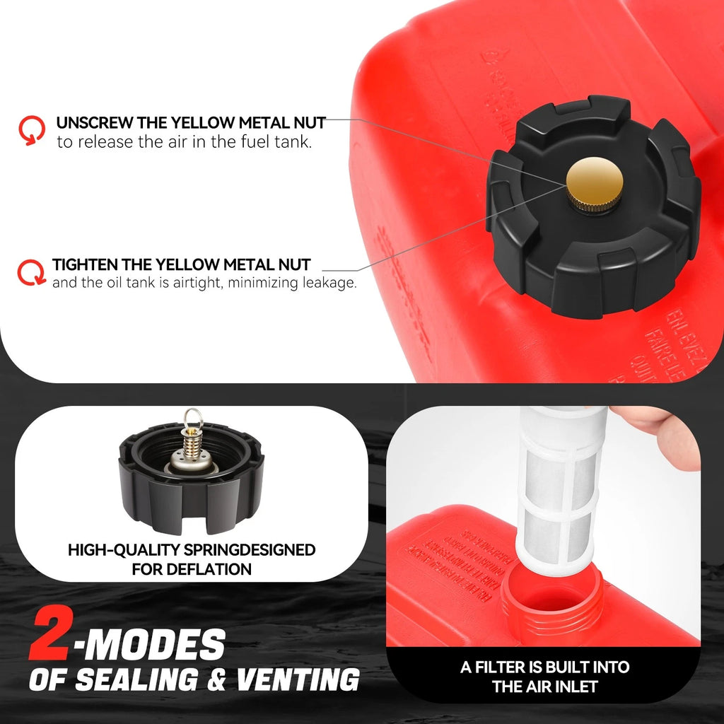 12L Portable Gasoline Diesel Fuel Tank w/ Pump for Marine Boat Motor