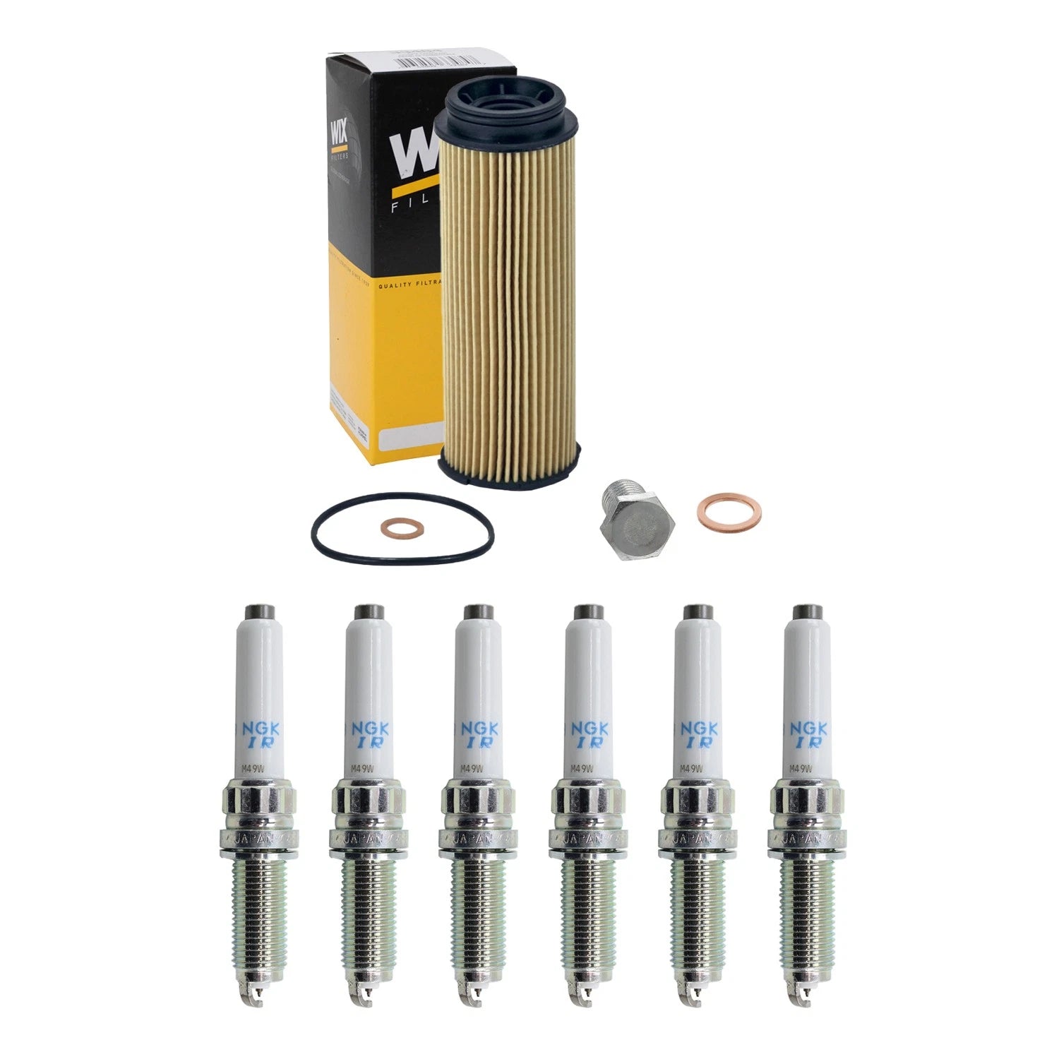 Wix Engine Oil Filter & NGK Spark Plugs Set for BMW F30 340i F32 440 G12 740i (2012–2019)