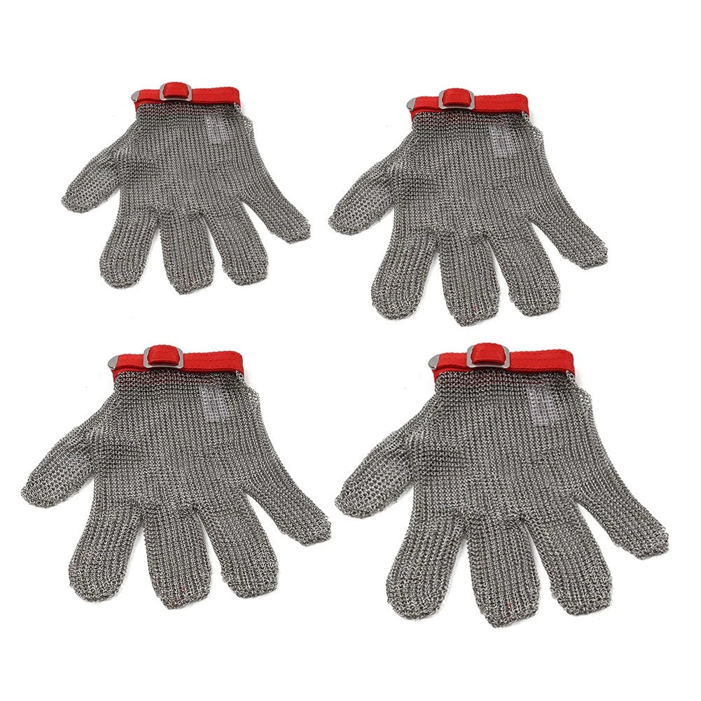Cut Resistant Stainless Steel Work Gloves - Anti-Cut Metal Mesh