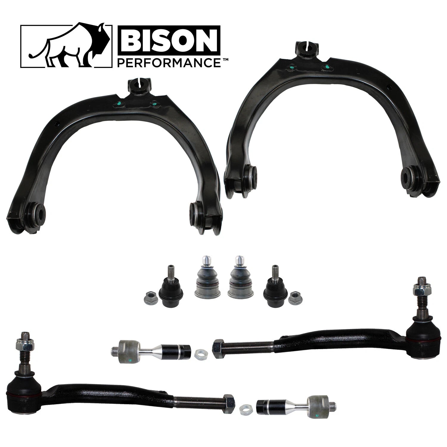 10pc Front Upper Control Arm Tie Rod End Kit for Chevy GMC Saab
