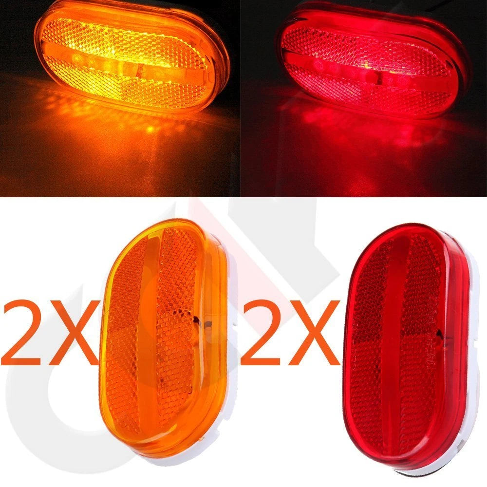 2X 4" Rectangle LED Side Marker Lights for Trailer Camper (12V)