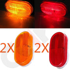 2X 4" Rectangle LED Side Marker Lights for Trailer Camper (12V)