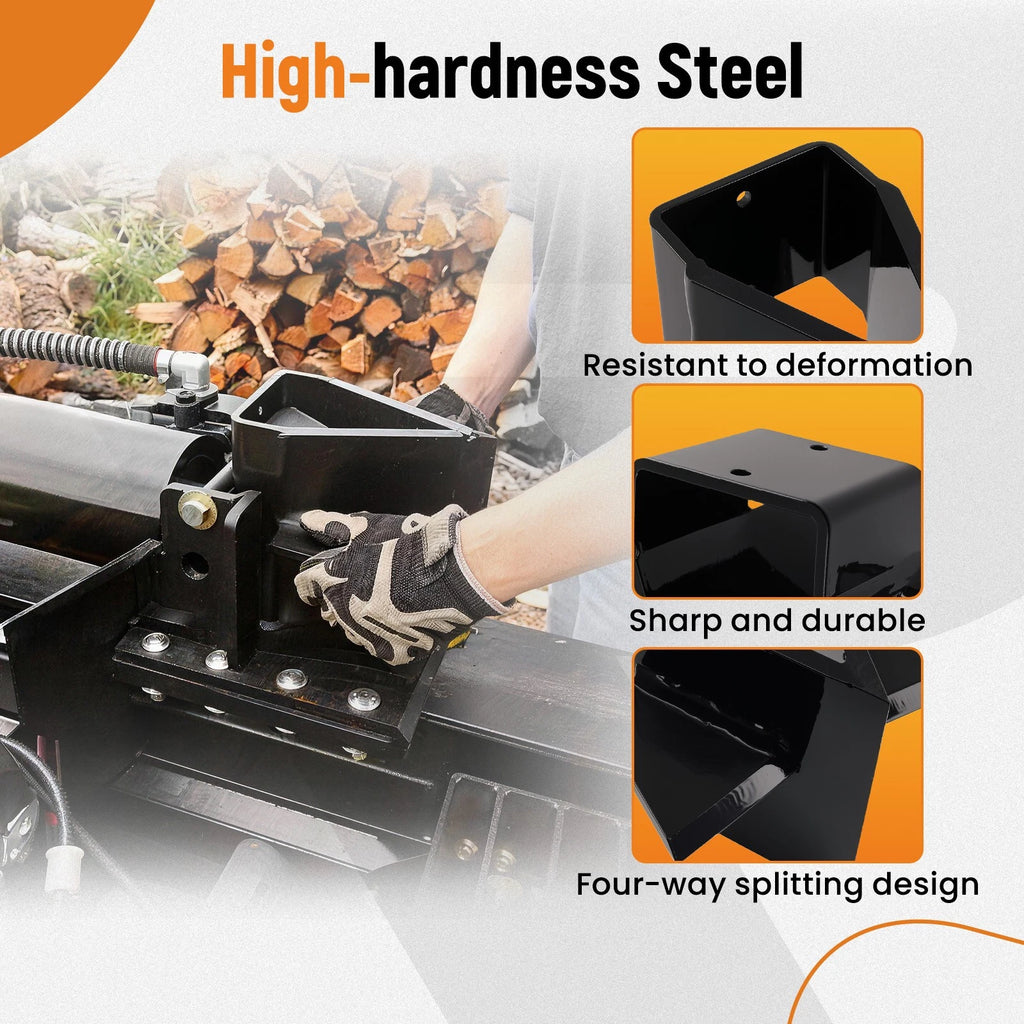 4 Way Wedge for Swisher Log Splitter (22/28/34 Ton) Heavy Duty Steel