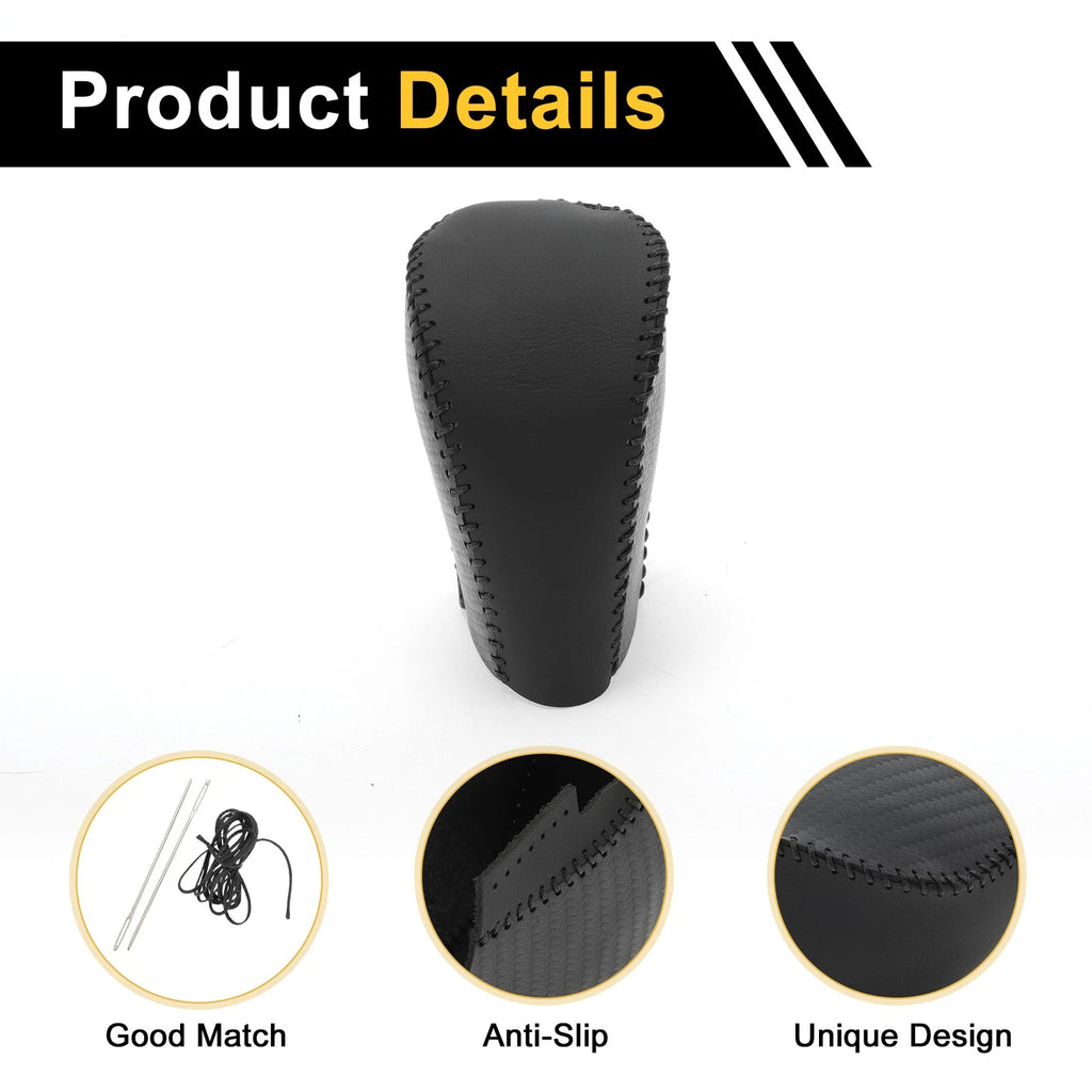 Gear Shift Knob Cover for Honda Civic (2016–2021) Black Faux Leather
