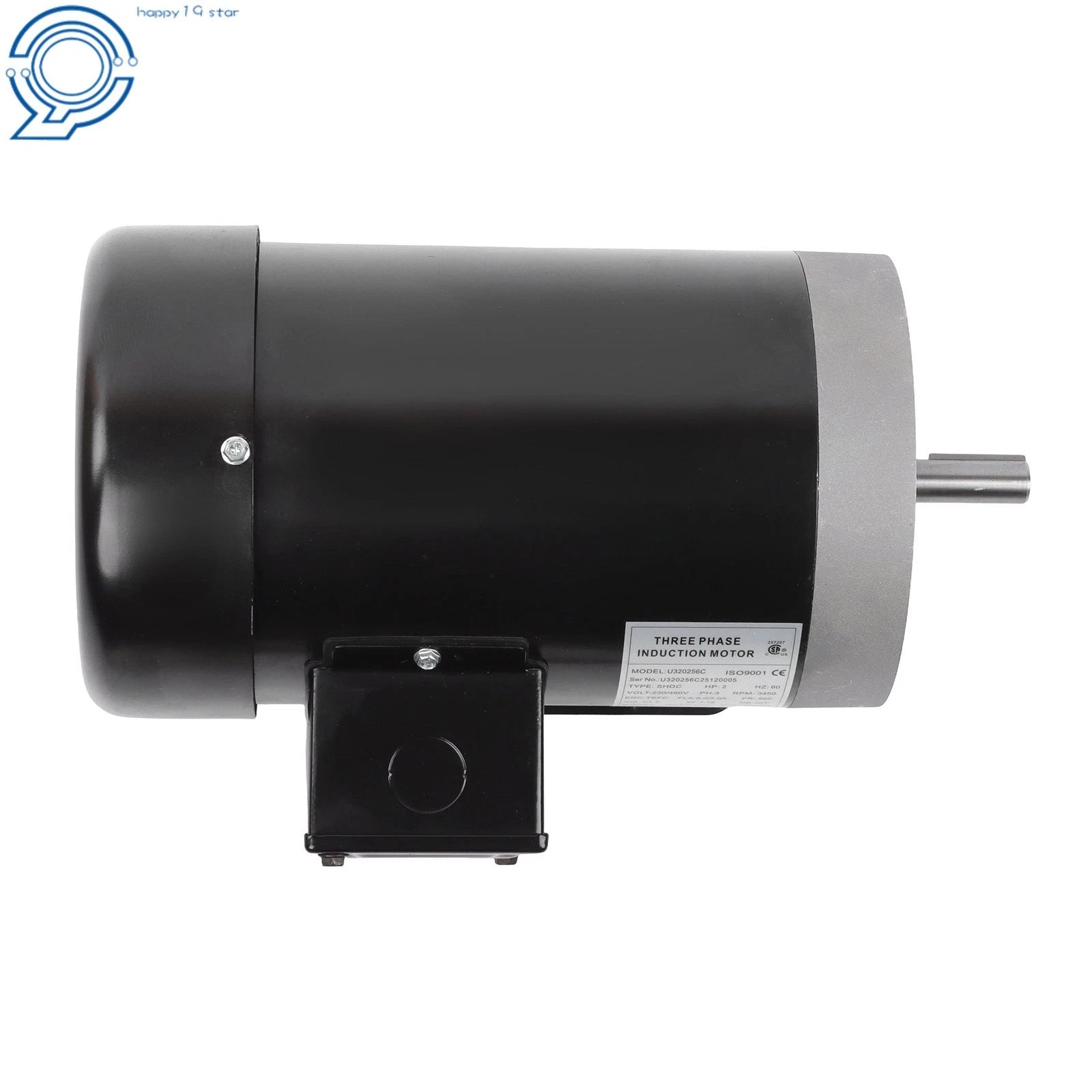 2HP 3 Phase Motor 3600 RPM TEFC for Industrial Use (208-230-460V)