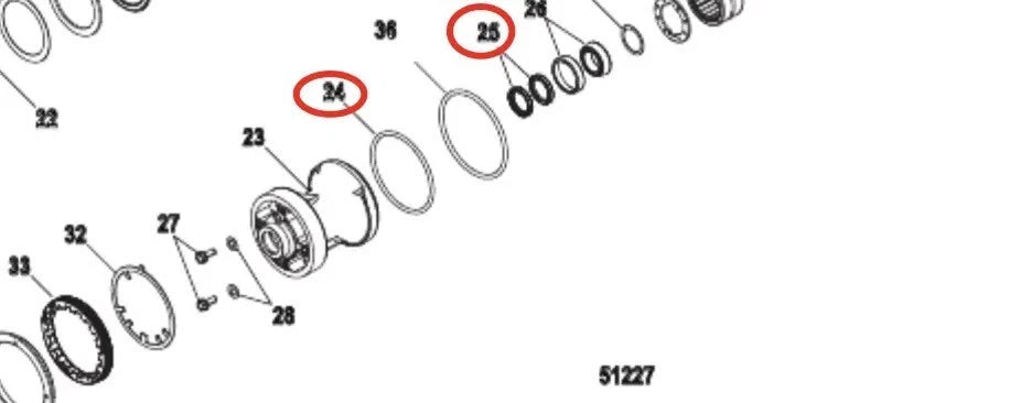 Lower Unit Seal Kit for Mercury Marine (5.44 Torpedo) 18-0564 888906