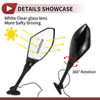 Set of 2 Motorcycle Rear View Mirrors for Honda CBR600RR (2003-2014)