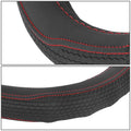 Steering Wheel Cover Full Surround Insert for - Black Hexagon, Red Stitching