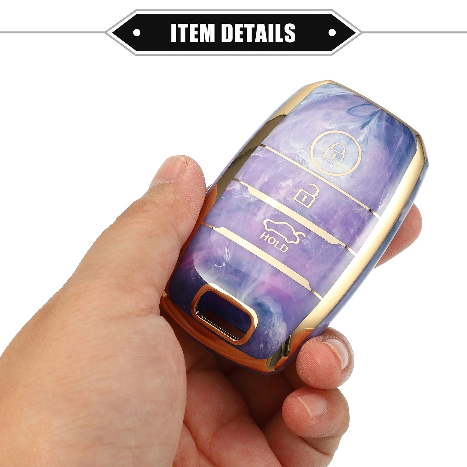 3 Button Remote Key Fob Cover Case for Kia Optima Rio Sportage (2011–2023) TPU Purple