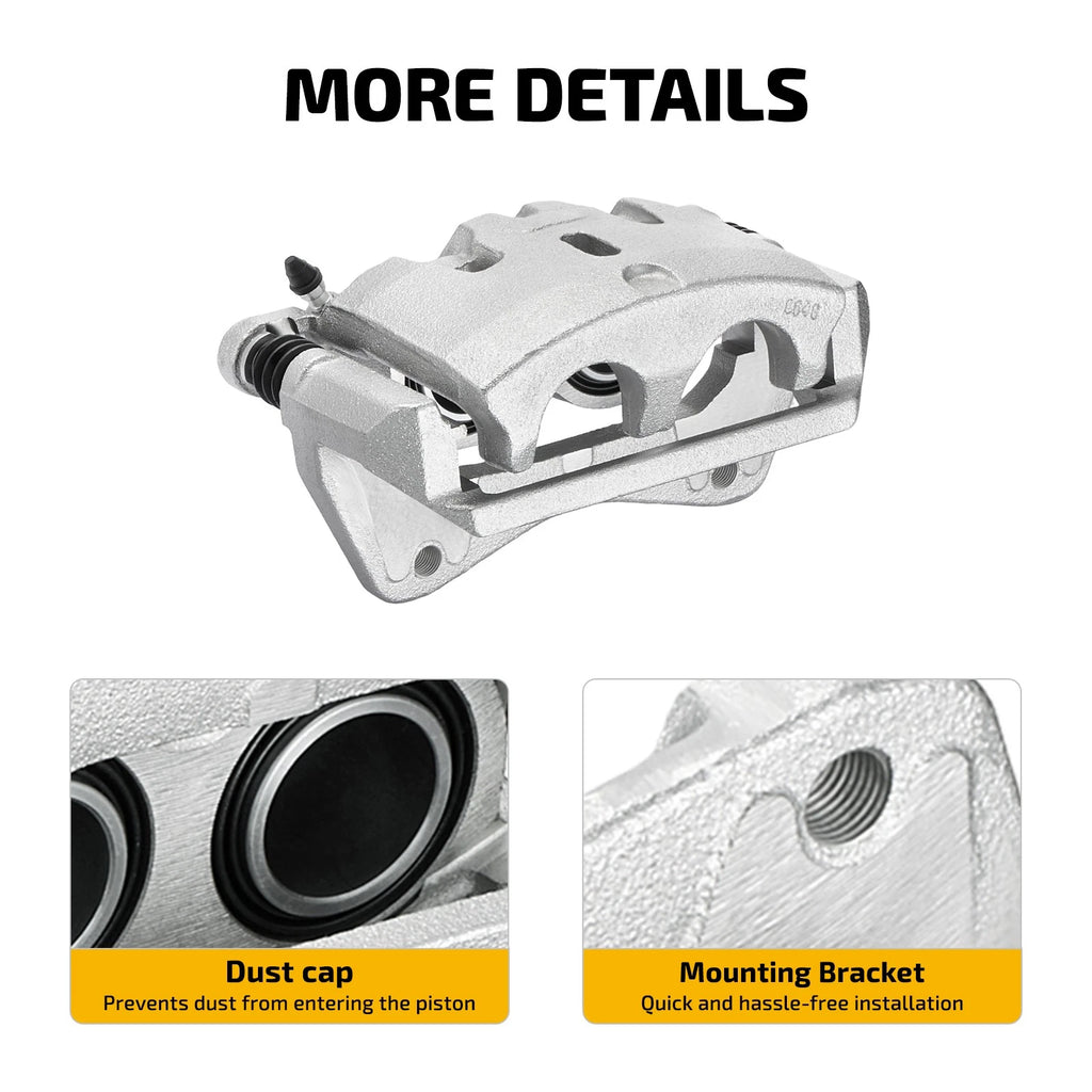Set of 2 Front Brake Calipers with Brackets for Honda Pilot (2009–2015)