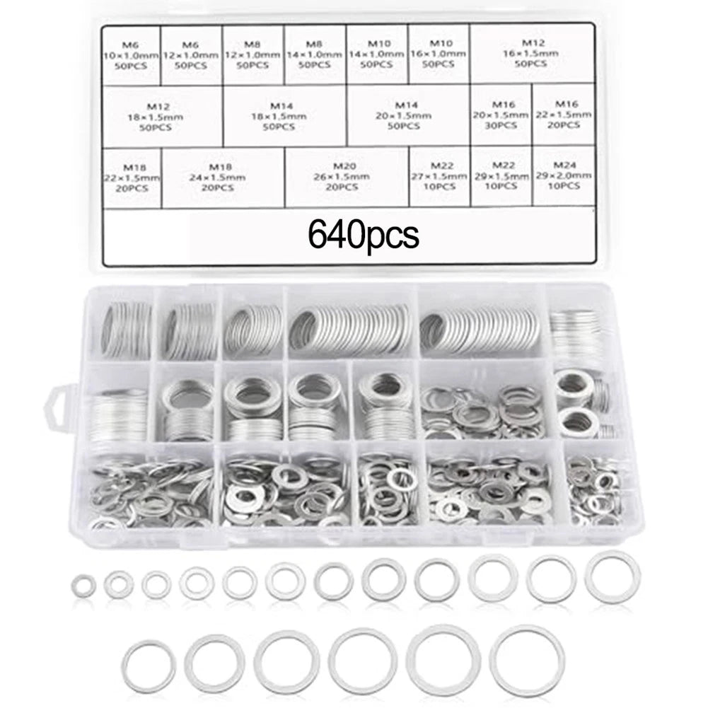 Sealing Ring Assortment 640pcs for Industrial and Marine Use