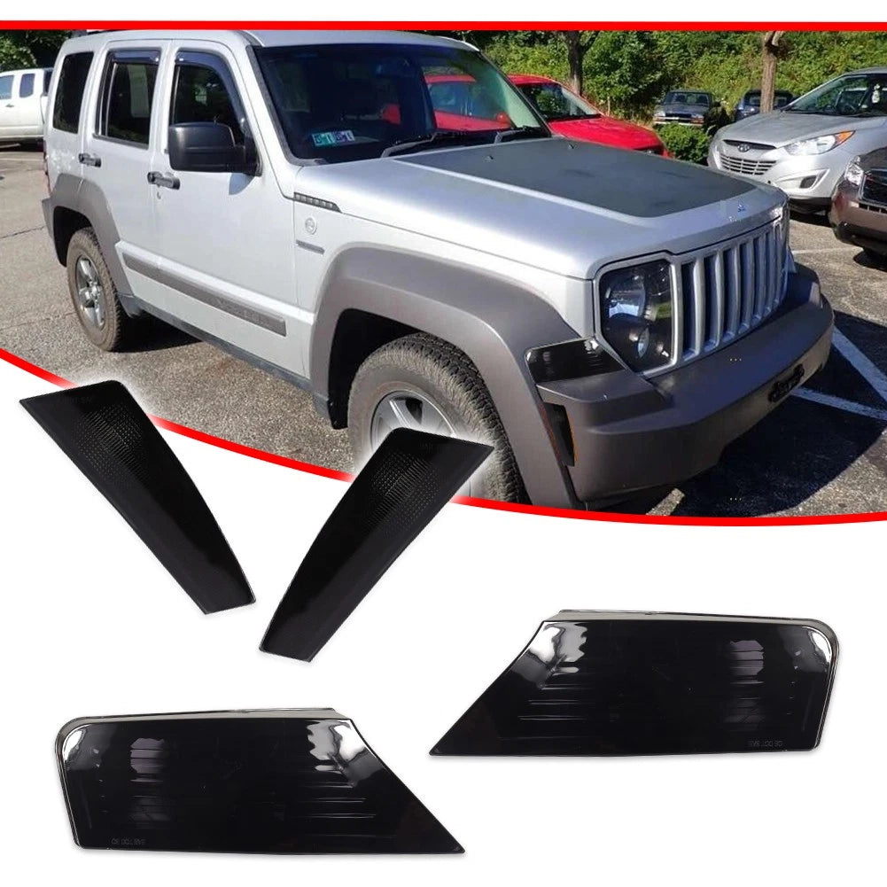 Smoked Bumper Signal & Side Marker Lights for Jeep Liberty (2008–2012)