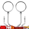 Set of 2 Chrome Round Mirrors 10MM for Honda (Universal)