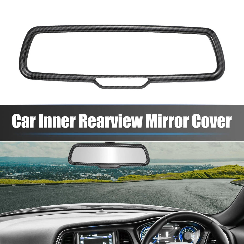 Rearview Mirror Cover for Dodge (ABS Black Carbon Fiber)